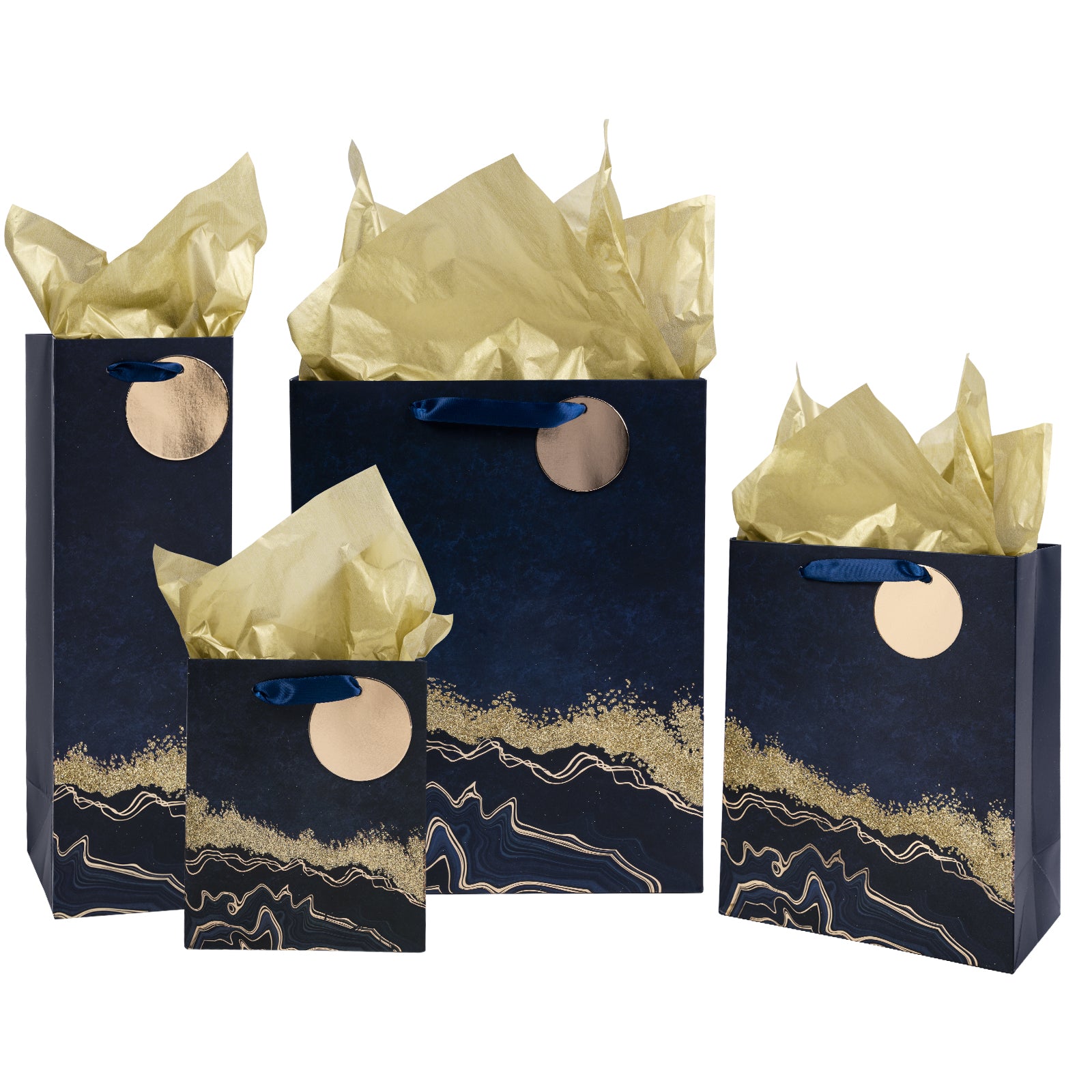 Black And Gold Chevron Medium Gift Bag, 1 Bag - Papyrus