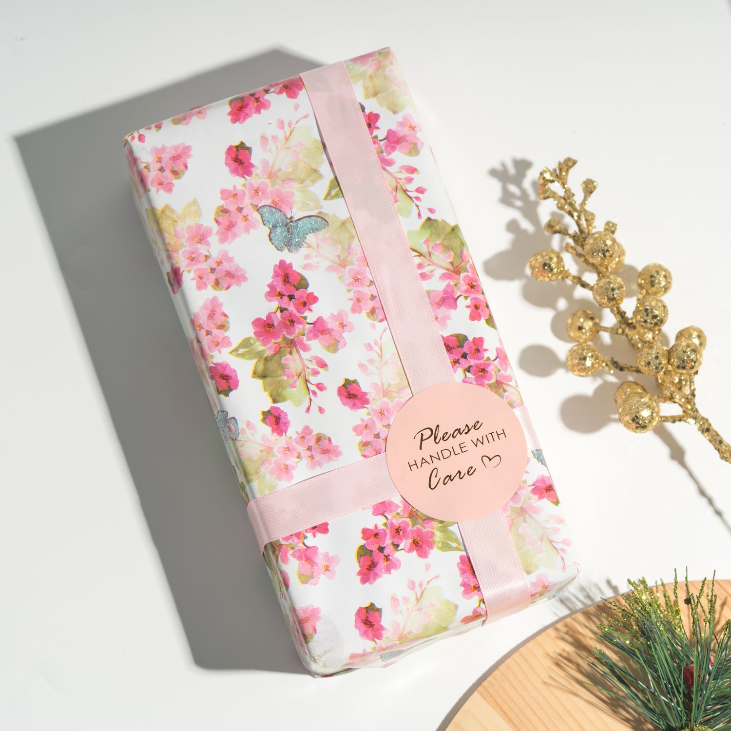 MAYPLUSS Gift Wrapping Paper Roll - 3 Different Floral and Butterfly D –  Maypluss