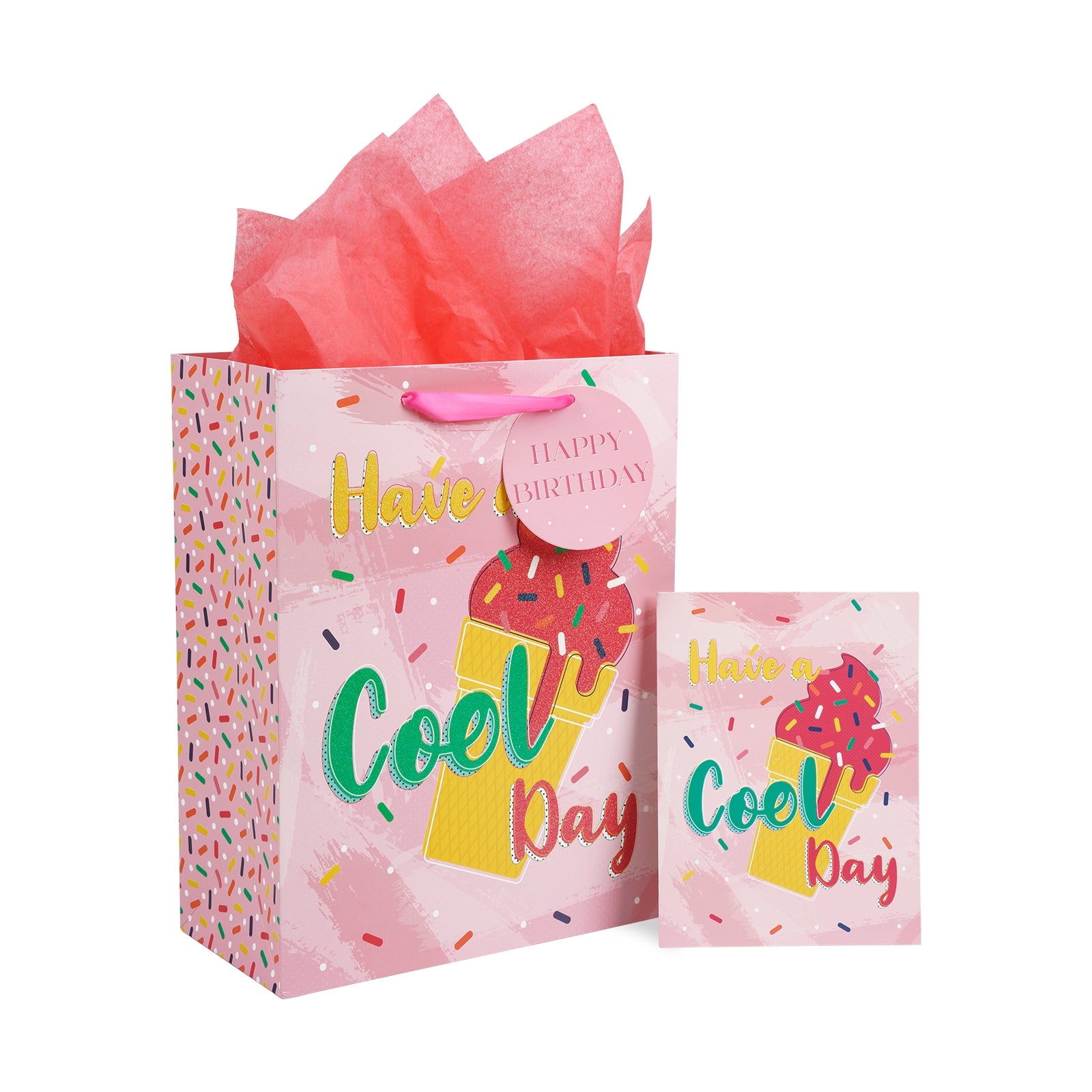 MAYPLUSS 13 Large Gift Bag with Birthday Card and Tissue Paper