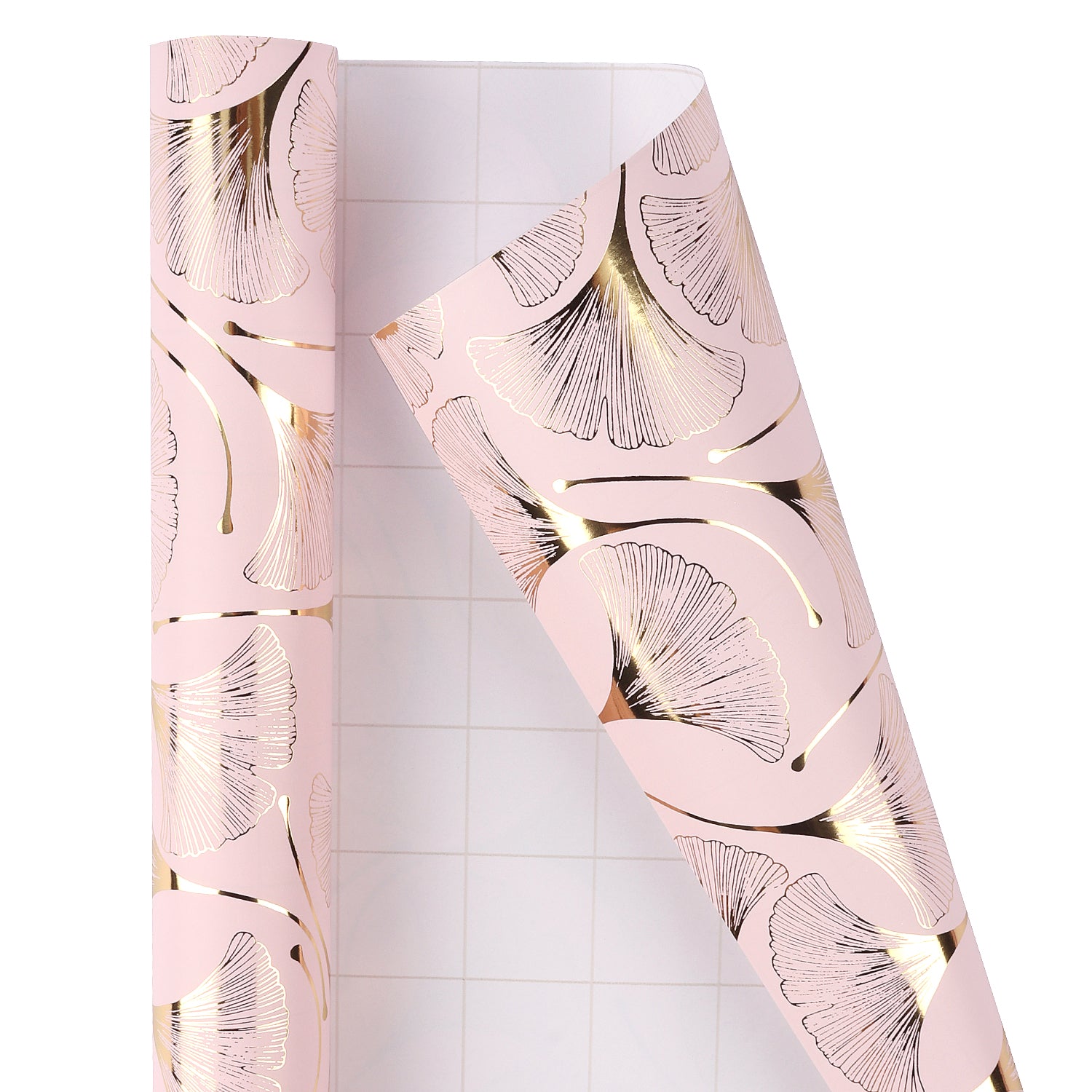Pink Floral Metallic Wrapping Paper, 17.5 sq. ft.